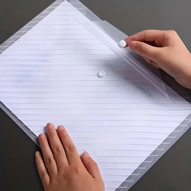 Envelope de plástico de 10 peças, pasta transparente de cor aleatória 5 cores A4 adequado para material escolar e de escritório, 12,6x9,06 polegadas