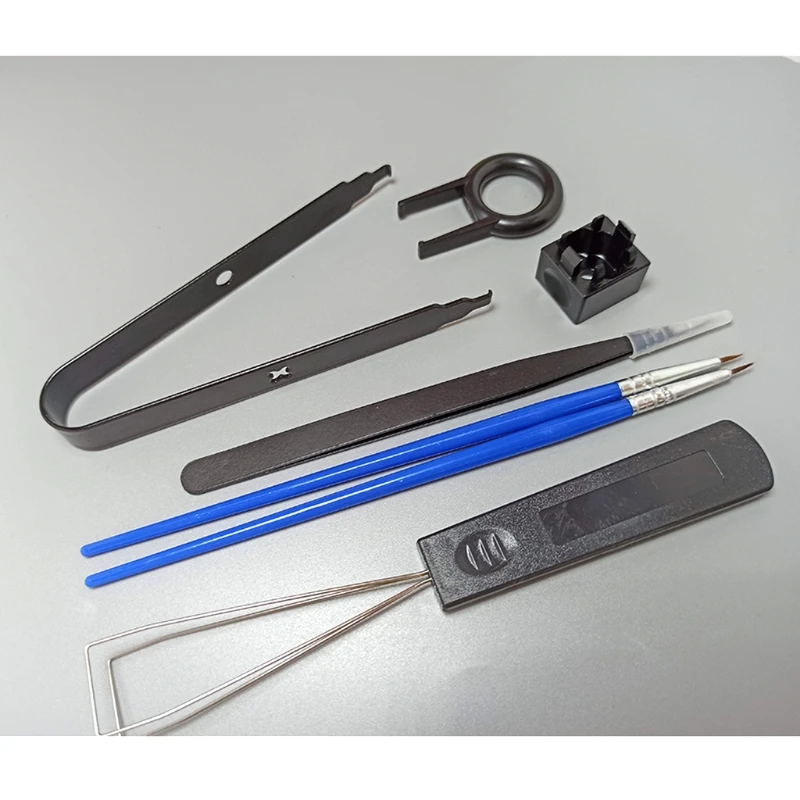 Interruptor estação lubrificante 7 pçs com interruptor abridor braçadeira chave extrator teclado mecânico kit caneta lubrificante para lubing teclado cereja k1kf