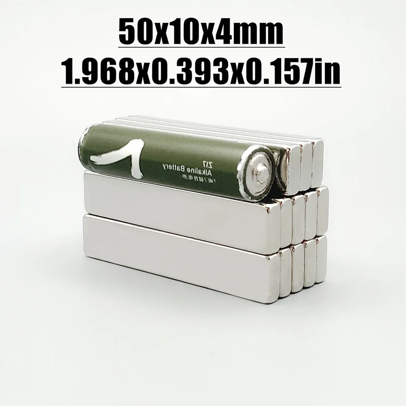 1/2/3/5Pcs 50x10x4 Neodymium Magnet 50mm x 10mm x 4mm N35 NdFeB Block Super Powerful Strong Permanent Magnetic Imanes магнит