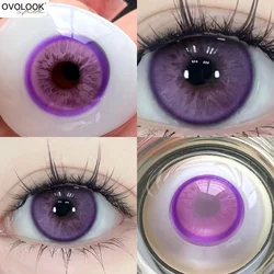 OVOLOOK-1 Pair Purple Beauty Colored contact lenses For Eyes Halloween Makeup Lens Pupils Fashion Big Eye Lenses Myopia Lenses