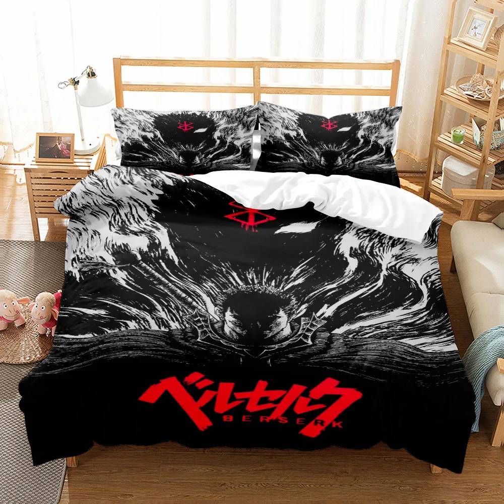 Imagem -02 - Berserk Anime Duvet Cover Grupo Linho Conjunto sem Folha Rei Rainha Duplo Full Twin Cama de Tamanho Único