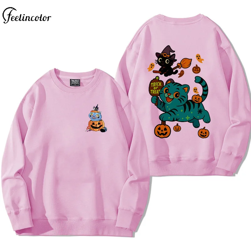 Halloween Kpop Demon Hunters Pumpkin Tiger Graphic Sweatsrhits Pink Maroon Autumn Winter Pullover Trick or Treat Oversized Hoodi