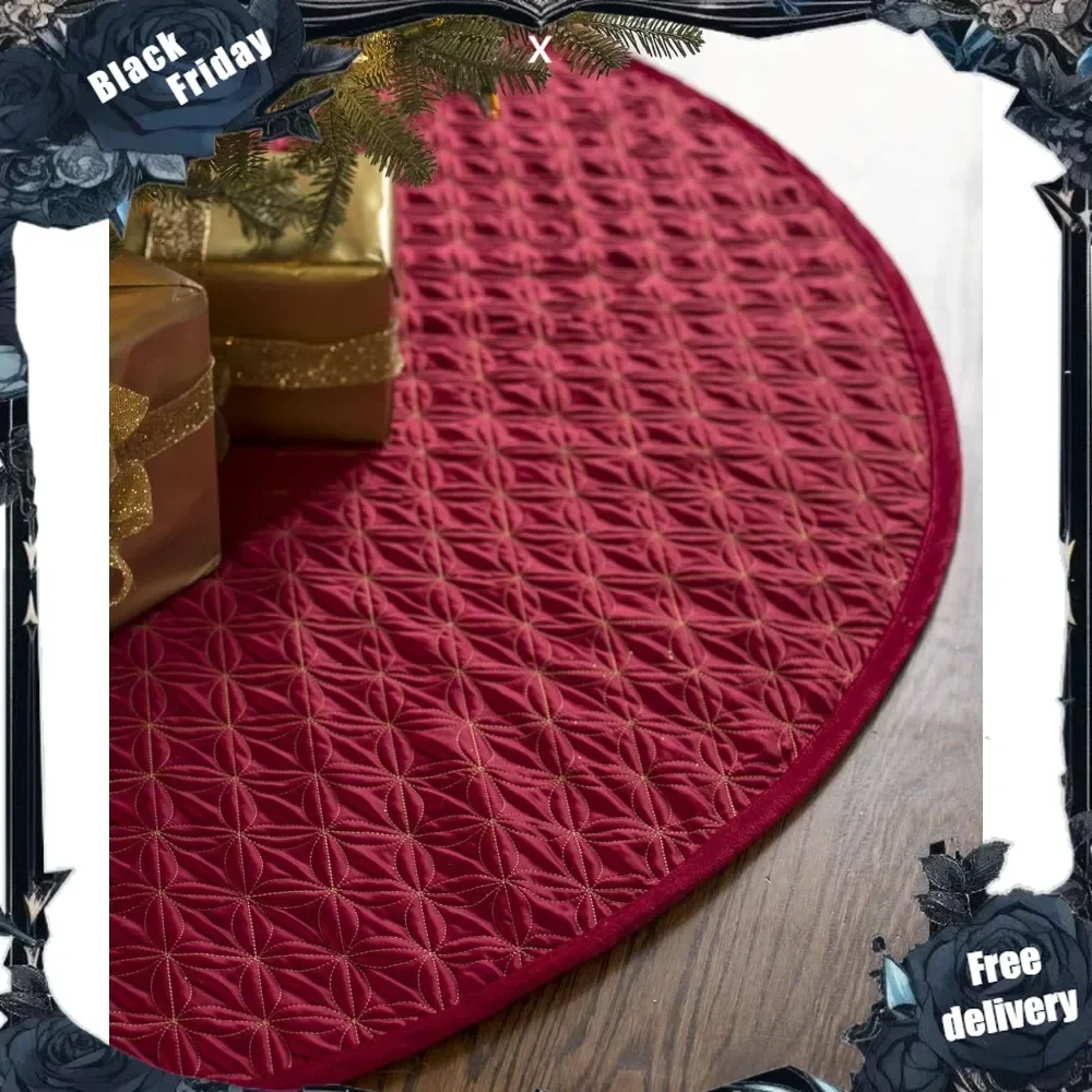 

Lancaster Wedding Ring Quilted Tree Skirt, 72 inches, Cardinal Red