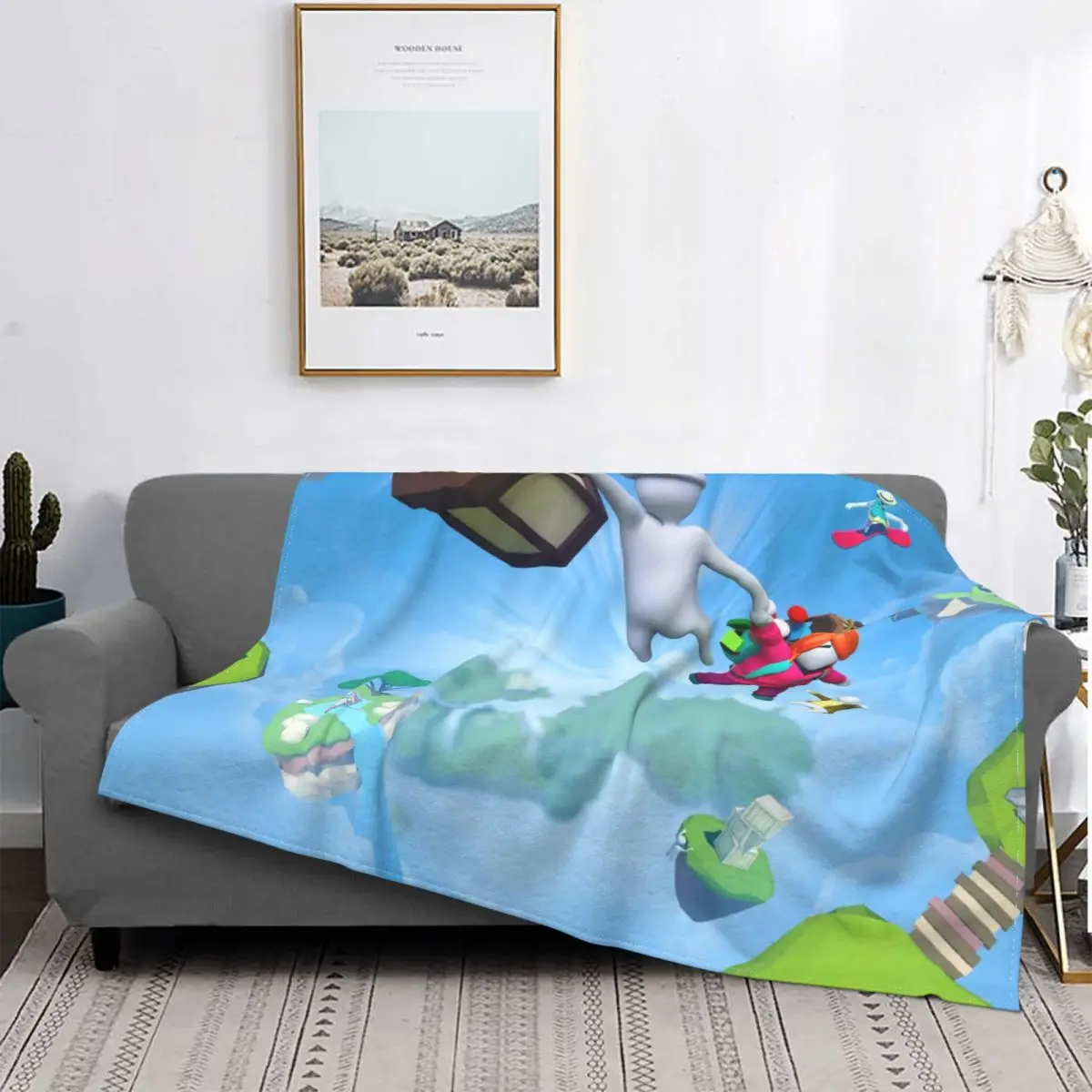 Pull The Light And Fly By Blanket Human Fall Flat Decrypting Games Fleece Flannel Thin Throw Blankets For bed Bedspread