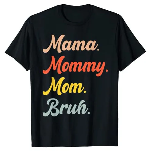 

Mama Mommy Mom Bruh T-Shirt Letters Printed Sayings Graphic Tee Tops Cute Mother's Day Gfit Women's Fashion Short Sleeve Blouses