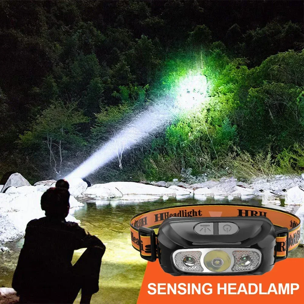 Strong Light Head Lamp Outdoor Mini Led Night Fishing Miner's Lamp Portable Headset Flashlight Charging Induction Head Lamp