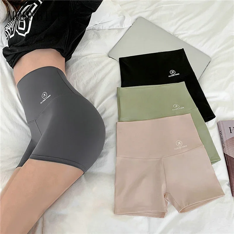 2024 Summer Sports Yoga Shorts Women Letter Embroidery Biker Shorts Women High Waist Casual Streetwear Elastic Female Underwear