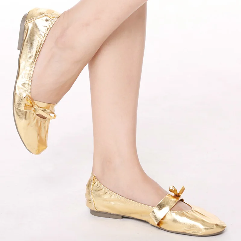 USHINE Golden Leather Tendon Bottom Soft Yoga Training Ballet Dance Shoes Belly Dance Shoes women