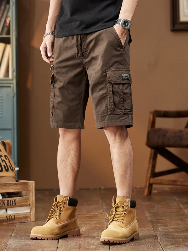 

Американская рабочая одежда, брюки, мужские повседневные прямые брюки длиной пять четвертей, летние новые свободные винтажные брюки