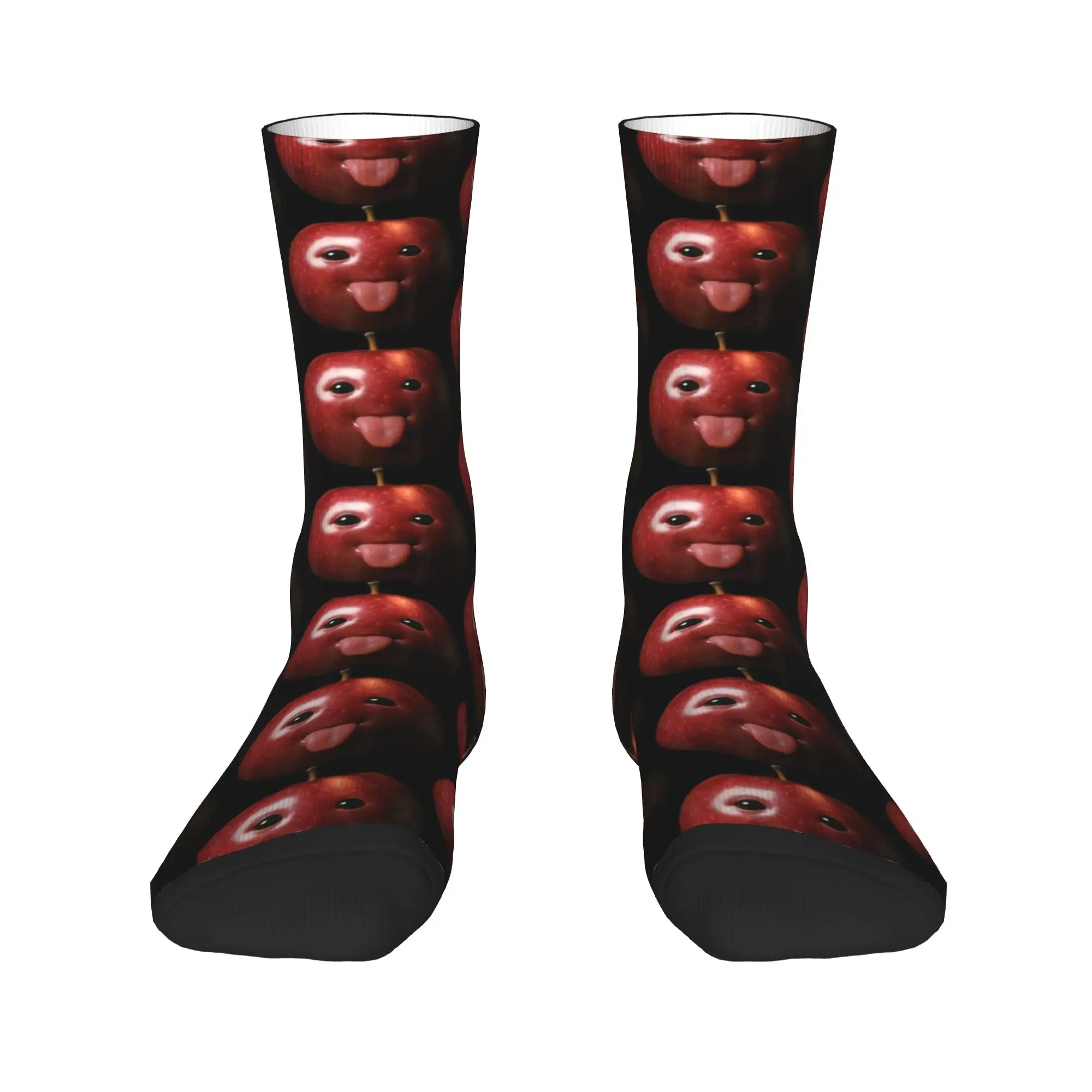 Funny Silly AI Apple Gen Z Meme Socks  Gothic Stockings Autumn Anti Sweat Unisex Men Socks Soft Skateboard Socks