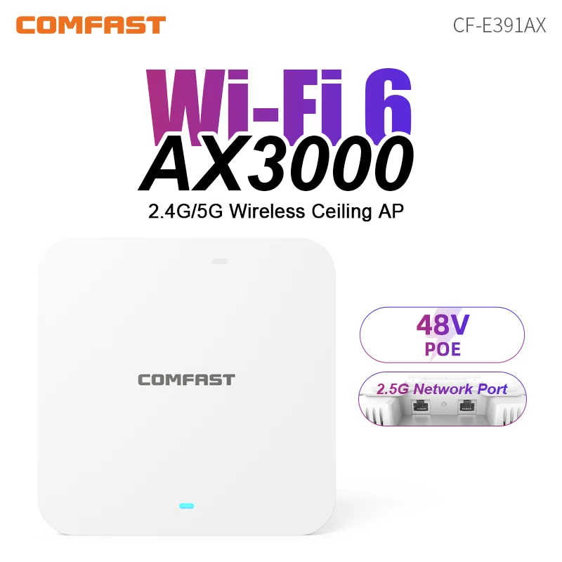 

Comfast 3000Mbps WiFi Repeater Wall Mounted Access Point 2.4G/5.8Ghz Wifi Access Point Mesh Roaming Wireless Indoor Ceiling AP