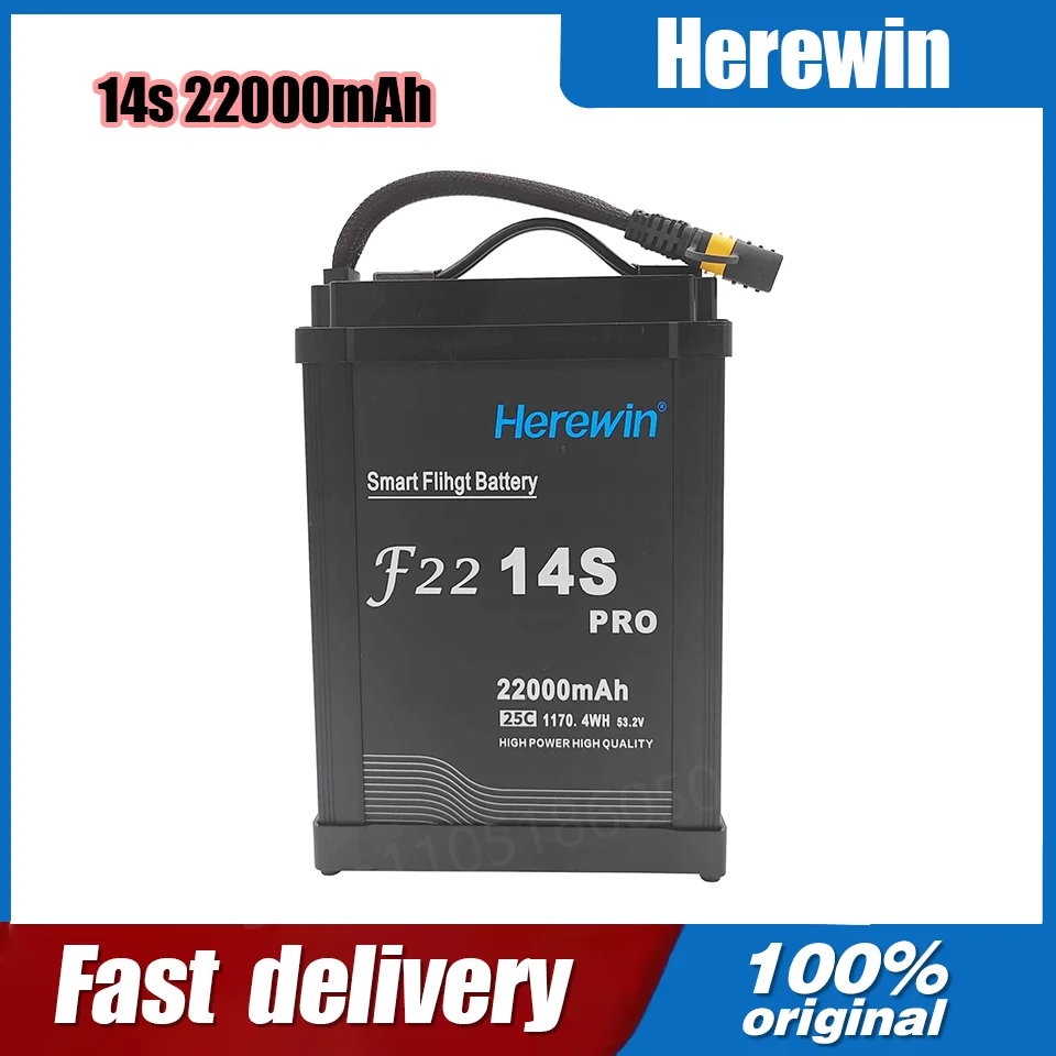 

Herewin Pro 53,2 В 14S 22000 мАч 25C Литий-ионный аккумулятор для умного дрона с высокой скоростью разряда