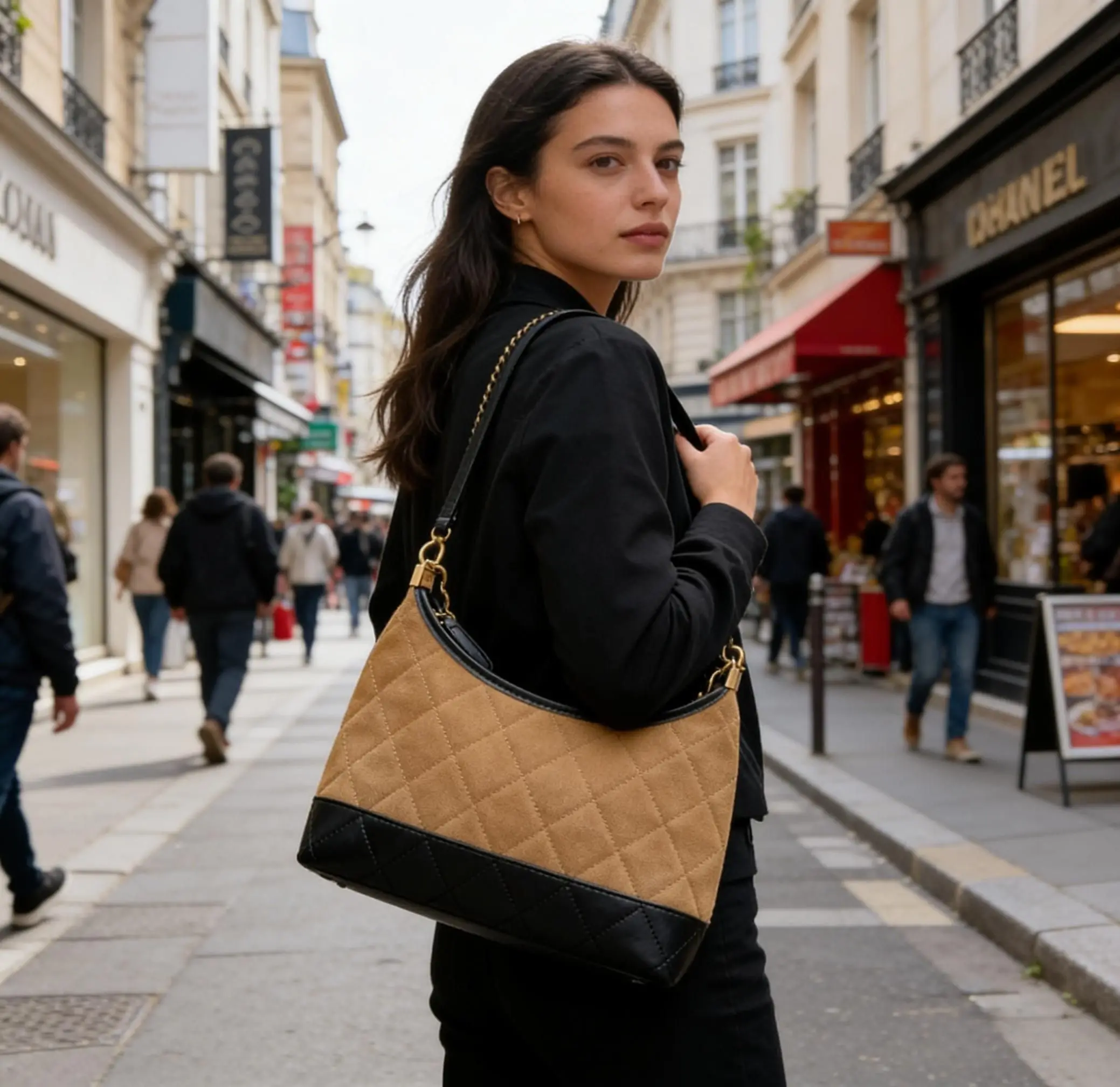 Women's Retro Crossbody Bag Luxurious Designer Shoulder Bag Elegant Leather Handbag Large Capacity Design Tote