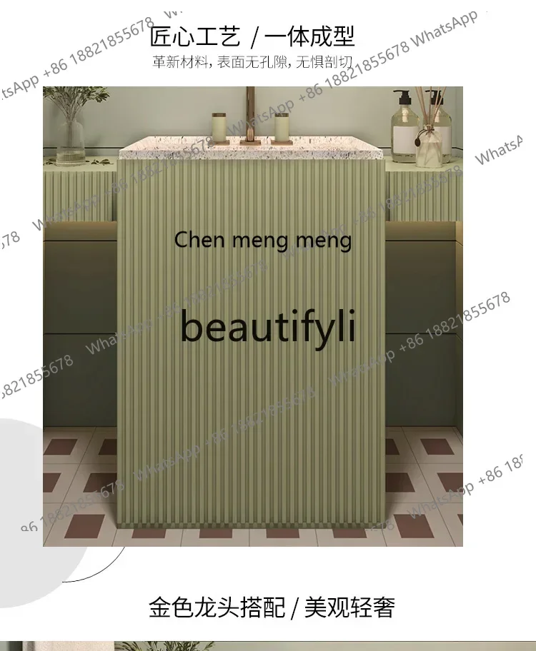 

New arrive Column basin, retro green integrated wash basin, floor-to-ceiling washbasin, bathroom