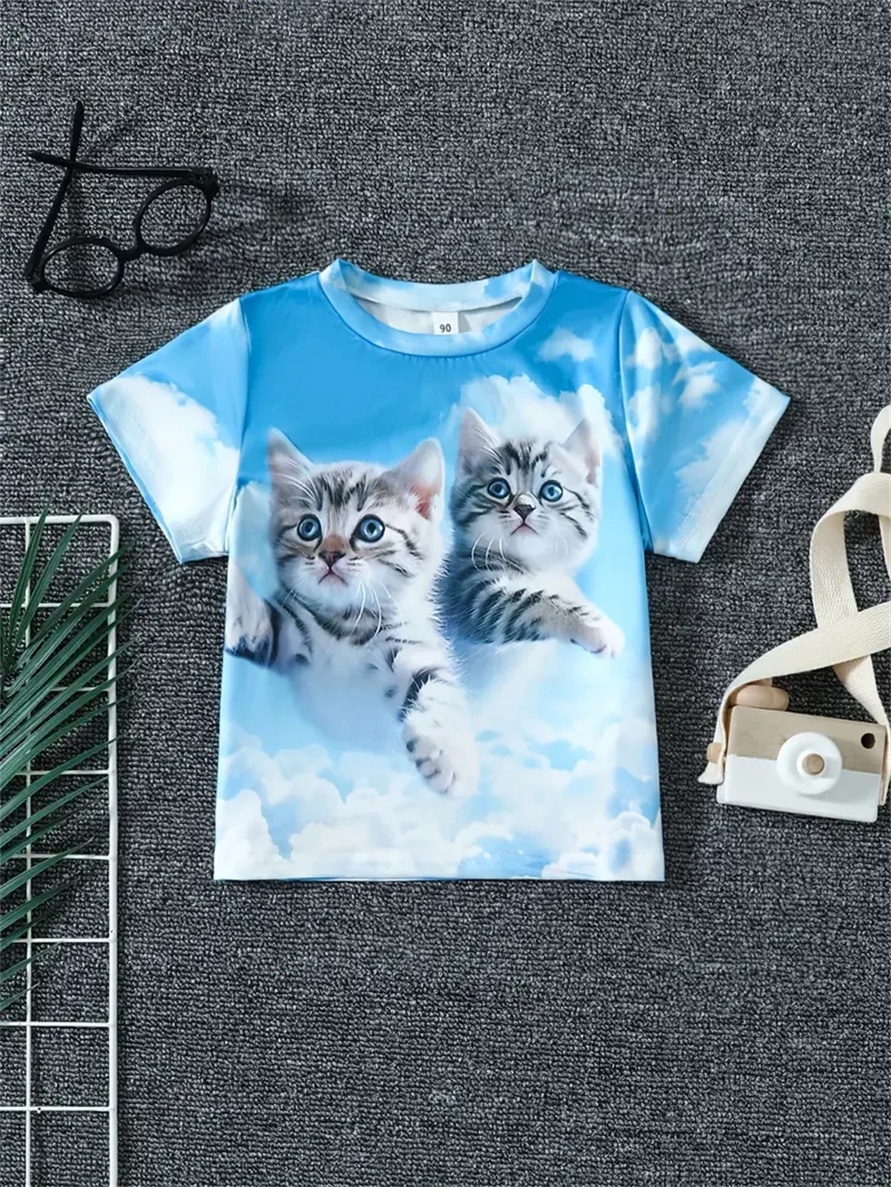 Nieuwe Grappige Dieren Kat 3d Print Meisjes T-shirts Party Mode Korte Mouwen Tops Tee 2025 Casual T-shirts Meisjeskleding