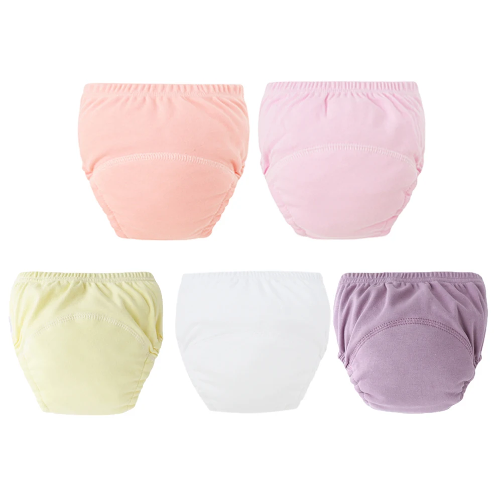 

5 шт. тренировочные штаны для новорожденных, детские шорты-моющиеся многоразовые тканевые подгузники, нижнее белье для мальчиков и девочек, детские подгузники с ярким принтом