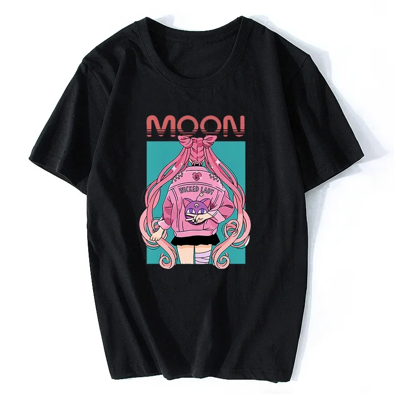 Streetwear Sailor Girl Tsukino Usagi Funny Anime Tshirt  Summer  Casual Short Sleeve T Shirt  Manga Tee