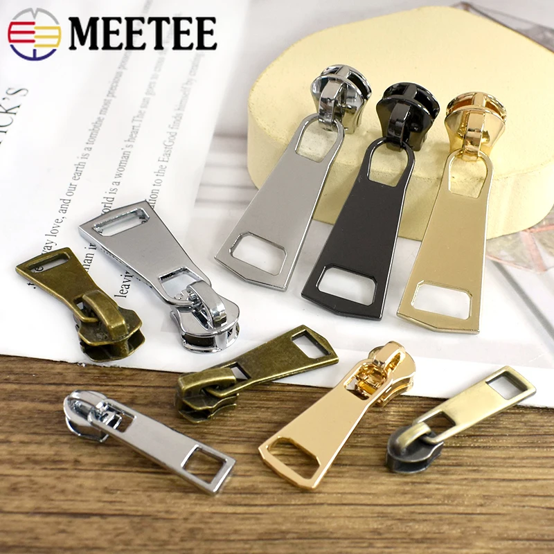 

10/20Pcs Meetee 3# 5# 8# Metal Zipper Sliders Bag Pocket Closure Zippers Puller Clothes Decor Zips Sewing Zip Repair Accessories