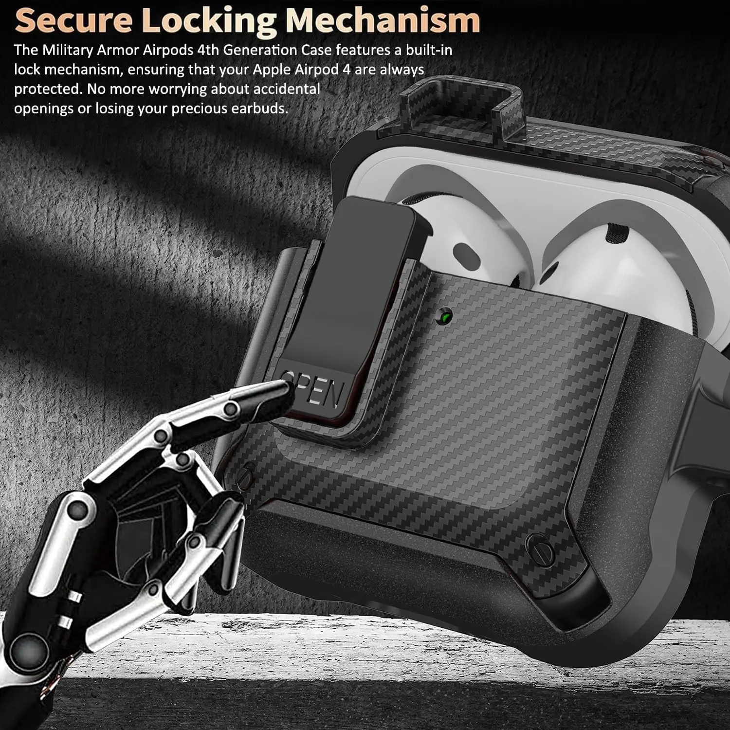 حافظة جديدة 2025 لأجهزة Airpods 4 حافظة واقية مع قفل آمن مقاوم للصدمات مع مجموعة تنظيف لأجهزة AirPods 4 Generation