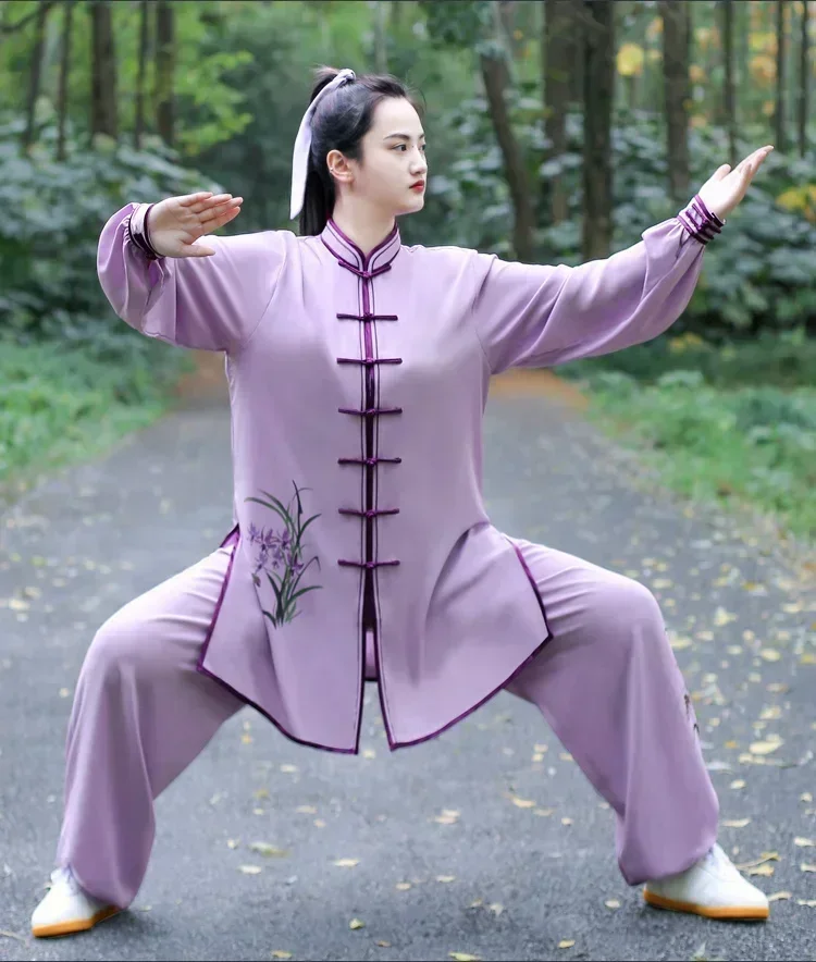 Kung fu vestido uniforme de arte marcial wushu roupas tai chi roupas femininas menina respirável kun mestre 2024 novo estilo