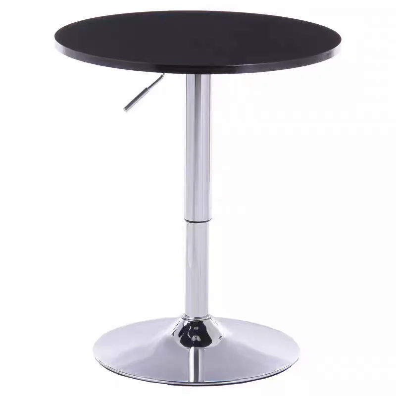 

Modern Wood Panel Round Bar Table and Chair Combination with High Lifting Feature for Home Bar and Living Room Use