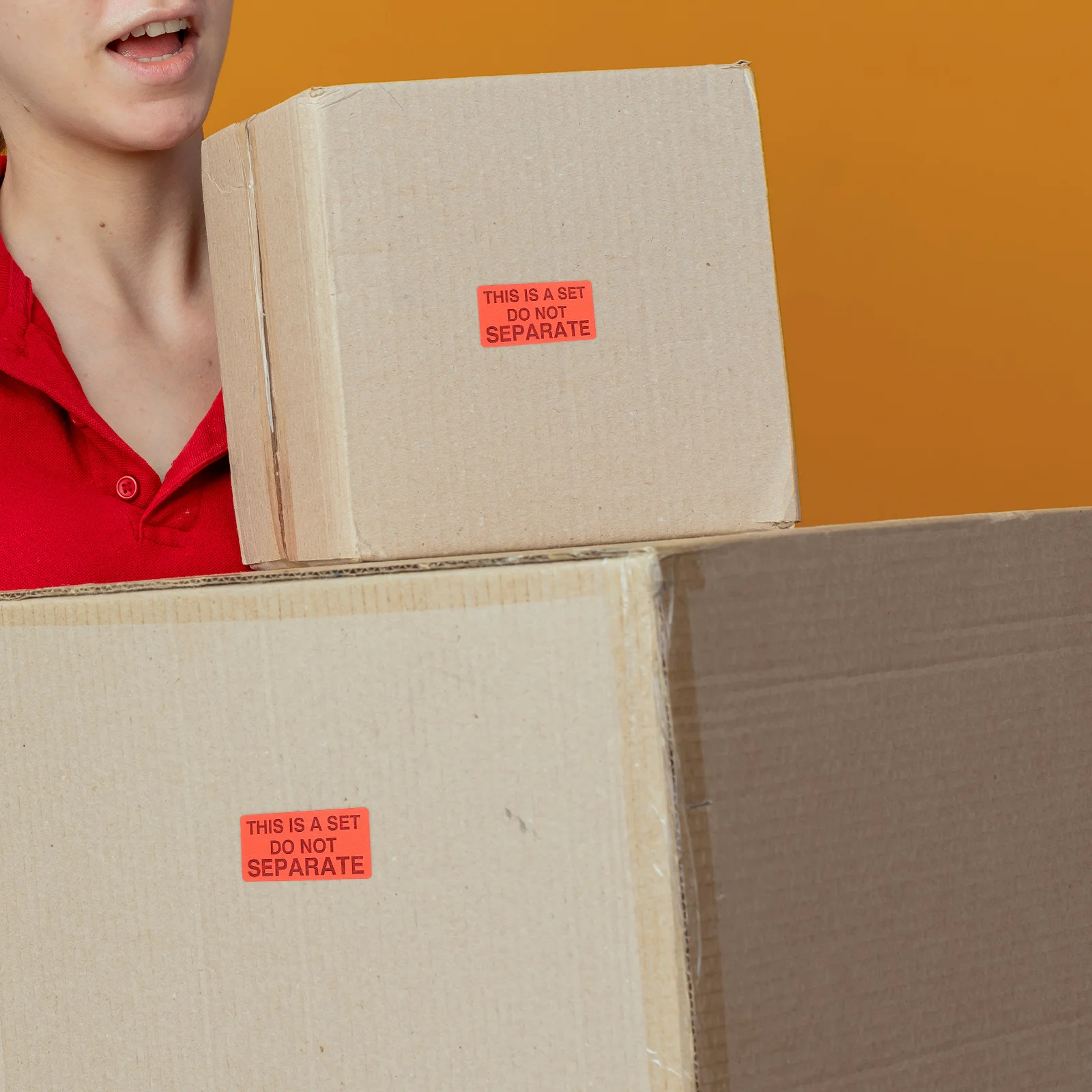 500pcs 1 Roll This Is A Set Do Not Separate Labels 2X0.98 Inch Fluorescent Red Self Adhesive Packaging Stickers For Shipping