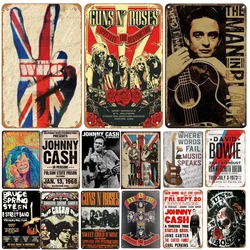 Metal Tin Poster Rock Band Retro Metal Tin Sign Plaque Poster for Bar Club Wall Decor Retro Home Vintage Wall Plate Pendant