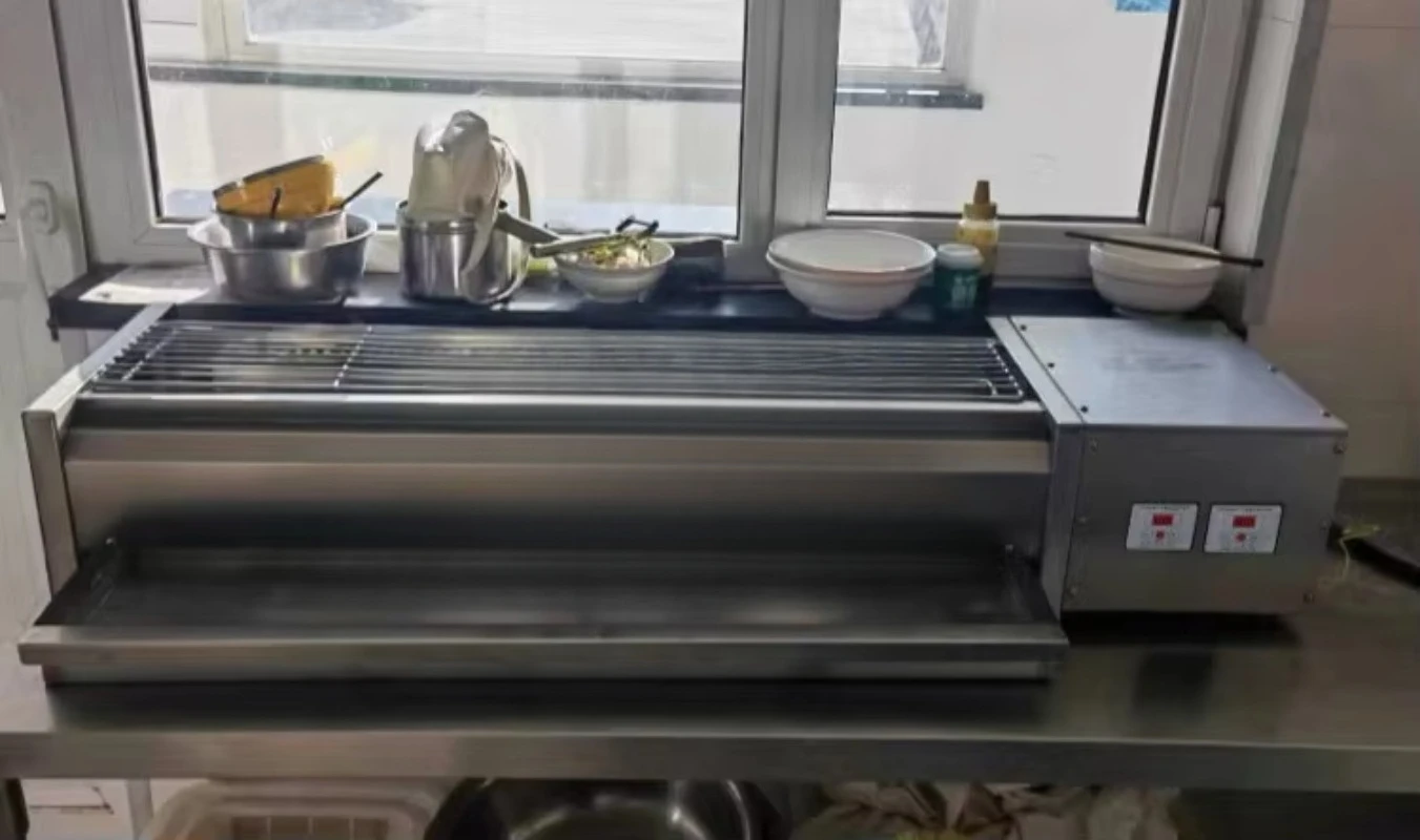 Commercial stainless steel grill gas grill smokeless restaurant electric grill