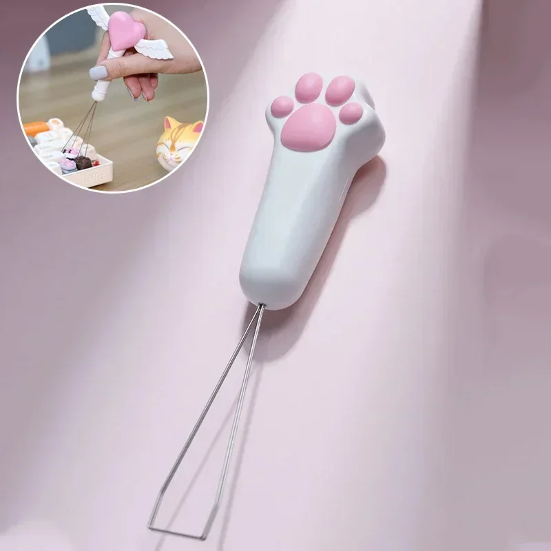 Pink Cat Claw Key Puller ABS Material Cute Keycap Replace Tools for Mechanical Keyboard Accessories Fairy Wand/bone Key Puller