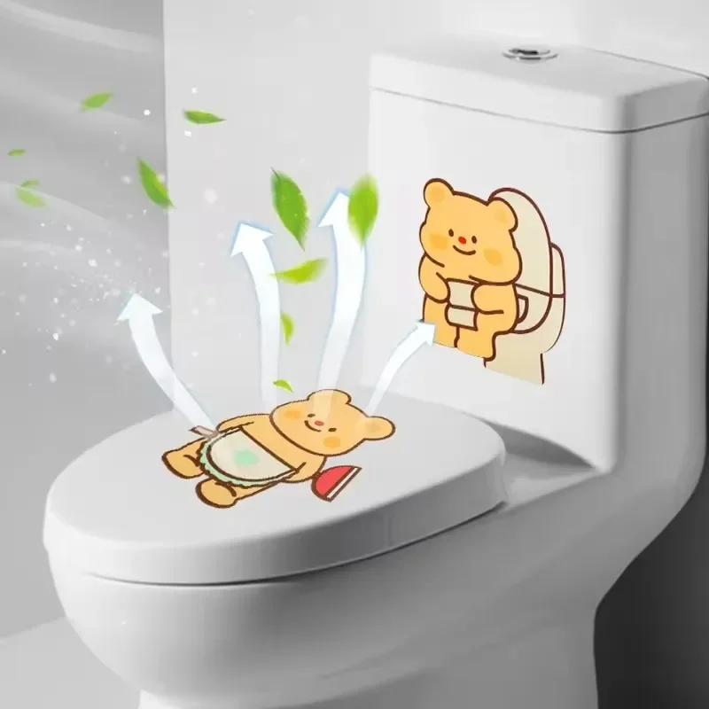 10/1PCS Toilet Deodorant Sticker Cartoon Animal Sticker Osmanthus Fragrance Odor Removal Sticker Bathroom Sink Wall Decor Poster