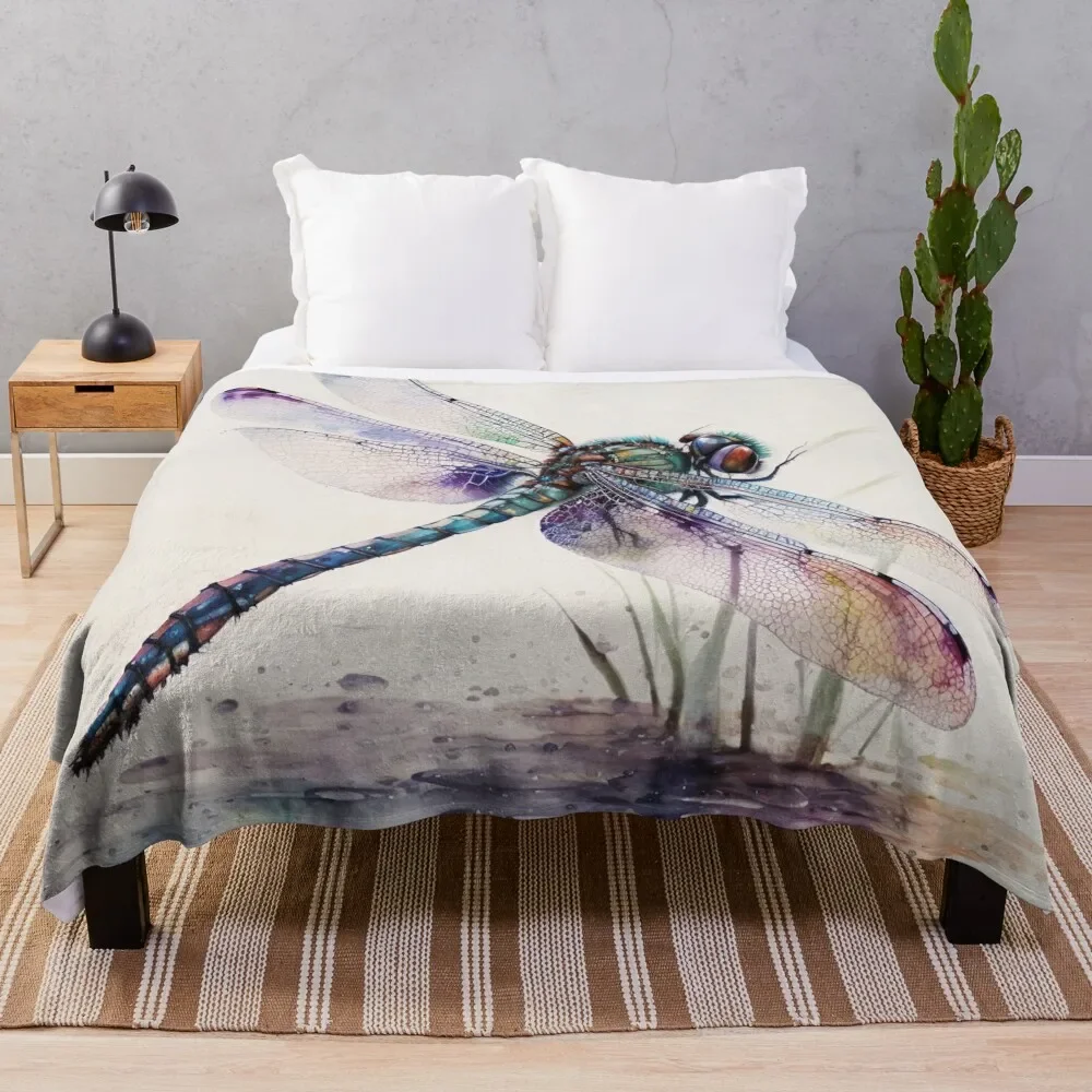 

Dragonfly watercolour painting 2 Throw Blanket Loose blankets ands Blankets