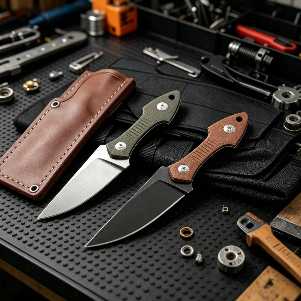 Cuchillo de Hoja Fija para Exploración en la Selva, Viajes, Senderismo, Escalada, Campismo, Herramienta de Corte Multifuncional