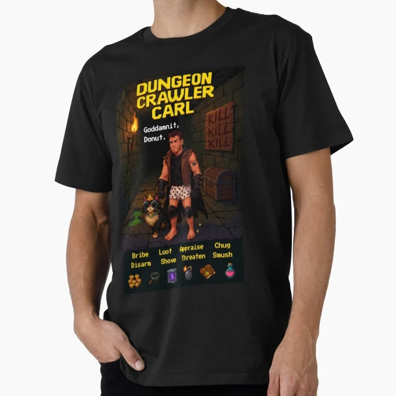 

Carl's Retro point-and-click Adventure Sic-Fi Dungeon Crawler Carl Gift T-Shirt for Book lover Cartoon Graphic Tee Y2K clothes