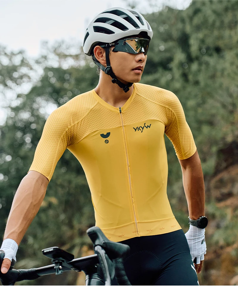 YKYWBIKE 2026 Herren Sommer-Radtrikot 3D-Schnitt Anti-Schweiß Leichtgewicht Schnelltrocknend Rennrad-Trikot Atmungsaktiv Rutschfest – Detail 13