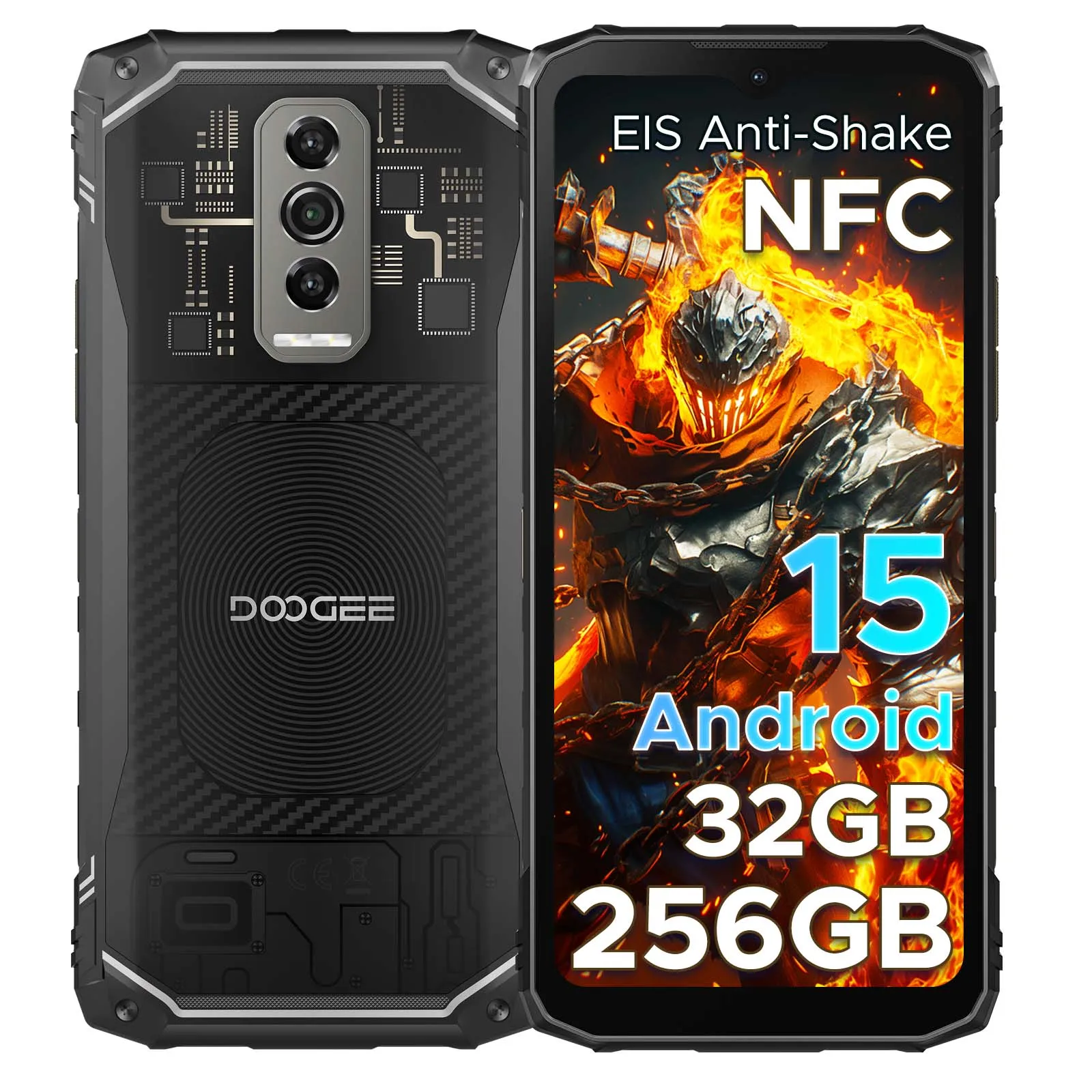 DOOGEE Blade10 Telefono ultra robusto 32 GB (8 + 24) + 256 GB Fotocamera da 50 MP Display da 6,56 pollici Batteria da 5150 mAh Smartphone NFC ultrasottile da 10,7 mm