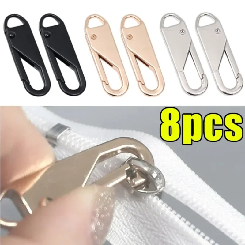 2/8pcs แฟชั่นซิป Slider PULLER ซิปทันทีชุดซ่อมเปลี่ยนสําหรับหักหัวเข็มขัดกระเป๋าเดินทางกระเป๋าเดินทางซิปหัว