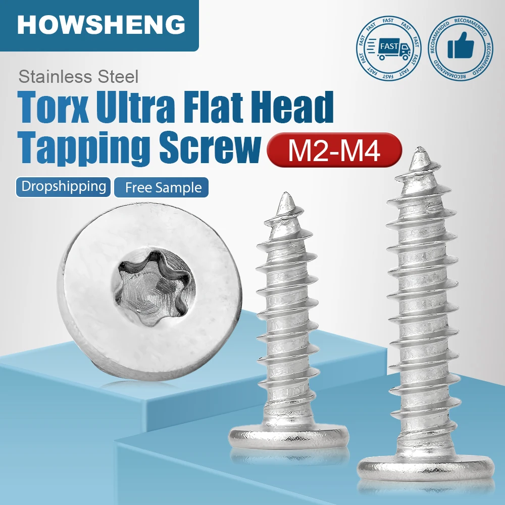 M2 M2.3 M2.6 M3 M4 CA Sechslappige Torx Ultra-Dünne Super-Flache Wafer-Kopf Selbstschneidende Holzschraube aus Edelstahl