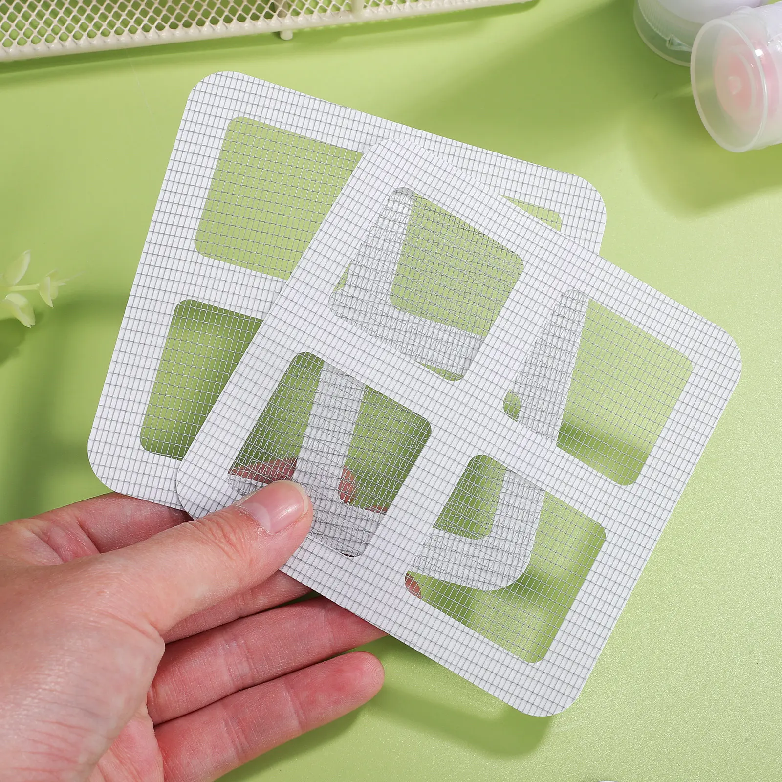 100Pcs Shower Hair Catcher Disposable Drain Stickers Mesh Filter Cover for Bathroom Kitchen Sink Shower Floor Drain Clog view 4