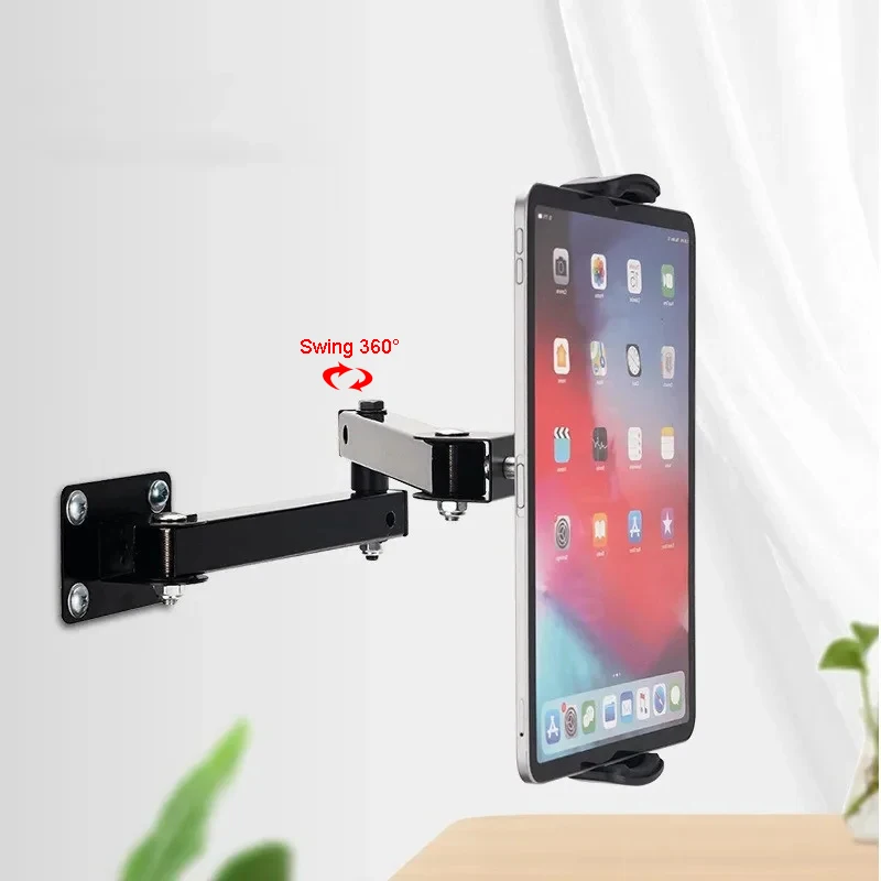 360 Adjustable Long Arm Tablet Holder for Ipad Pro Air Galaxy Tab Wall Mounted Stand Cellphone Tablet Bracket Support for 4-13''