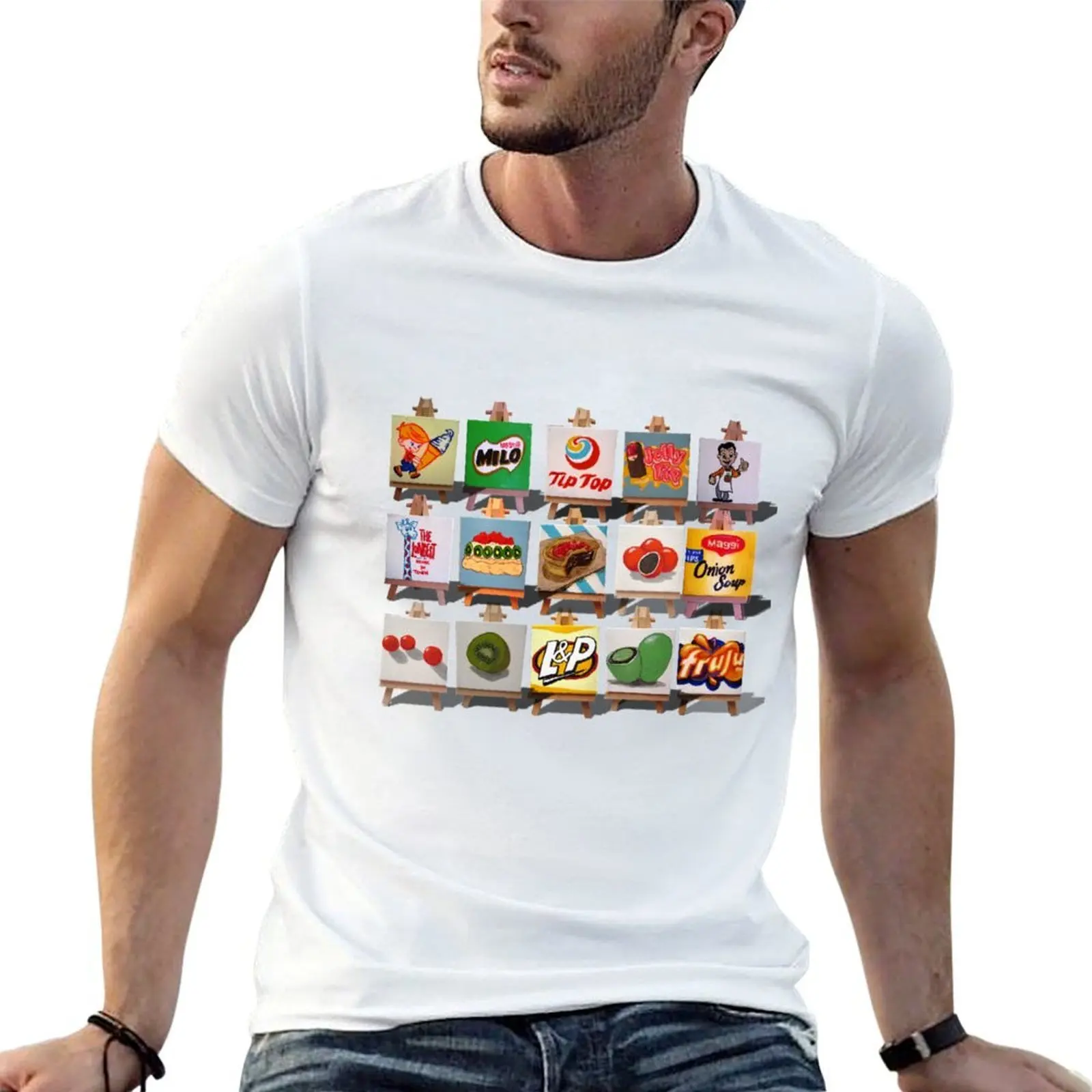

Kiwiana Food and Drink icons T-Shirt mens graphic t shirts man t shirts for men casual T-Shirt