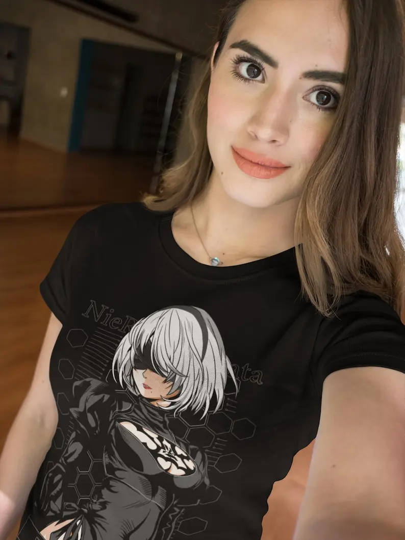 Camisa sexy Anime Nier, camisa 2B Waifu