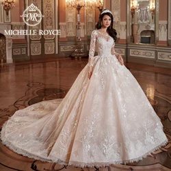 Michelle Royce Luxury Ball Gown Wedding Dresses For Women Bride Sweetheart Beading Sequined Wedding Gown Vestidos De Novia