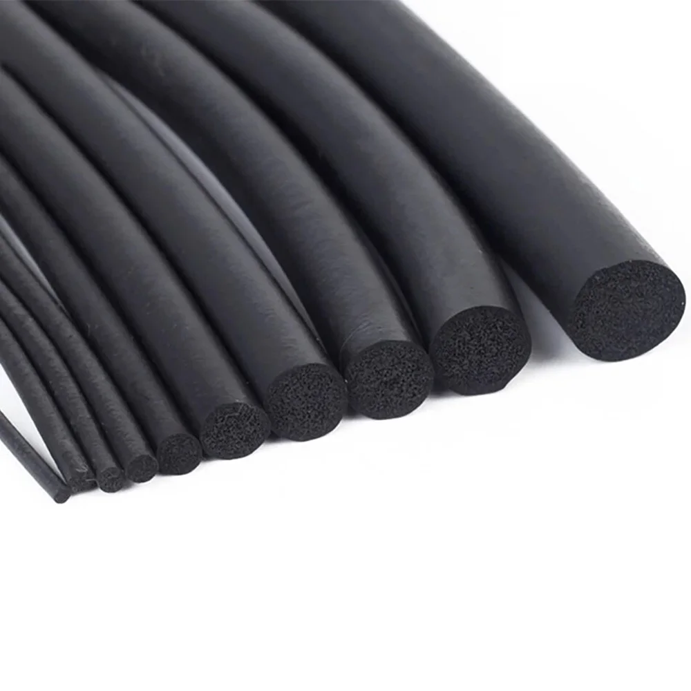 EPDM شريط عزل قطر 2 مللي متر ~ 50 مللي متر أسود O نوع مستدير المطاط التدقيق الغبار رغوة بار لختم باب الخزانة #3