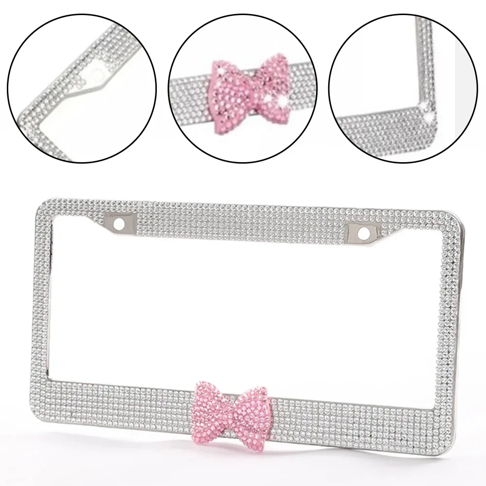 Crystal License Plate Frame Women Car License Plate Handcrafted Rhinestone For All US Canada Car License Plate