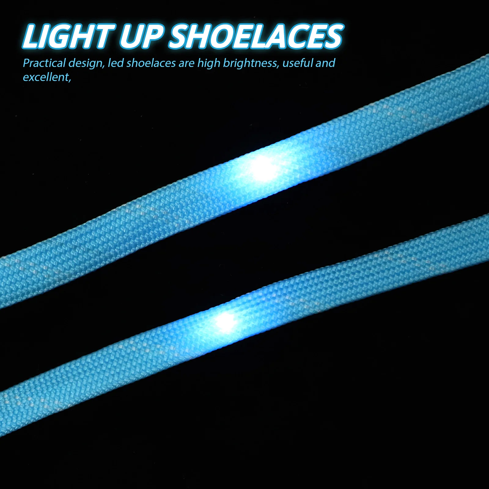 

1Pair LED Shoelaces Bright Fabric Light Up Shoe Laces Easy Install Flashing Shoelaces for Men Women Outdoor Sports Party