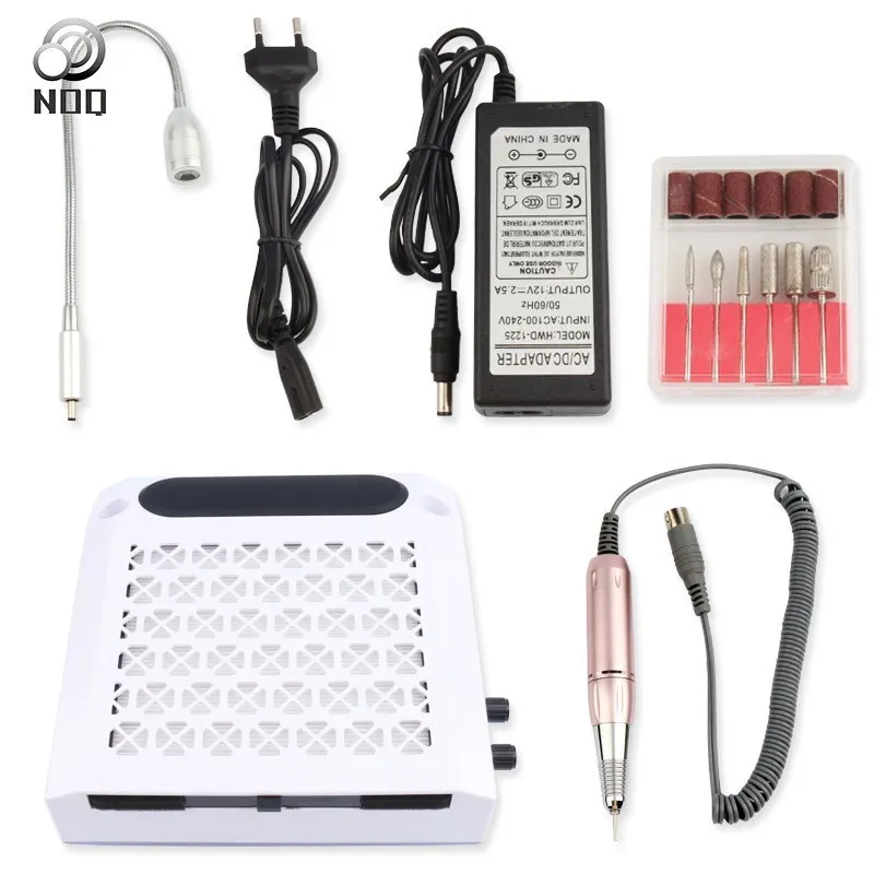 NOQ Professional Nail Drill Manicure Machine For Nails Pedicure Dust Vacuuming Cleaning Milling Cutter With Lighting