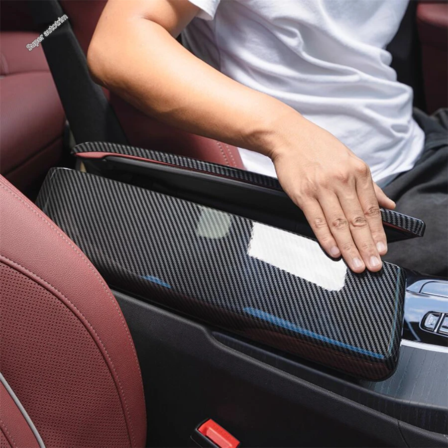 

Central Control Armrest Box Panel Decoration Cover Trim For BMW 5 Series G30 530I 2017 - 2023 Carbon Fiber Interior Accessories
