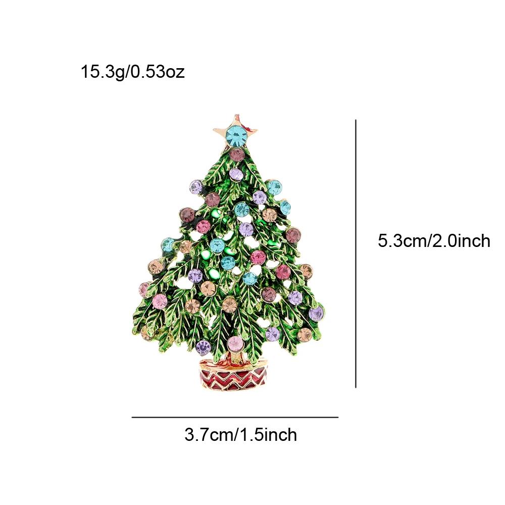 CINDY XIANG Multicolor Rhinestone Christmas Tree Brooch Festivel Pin Enamel Jewelry Home Party Accessories High Quality