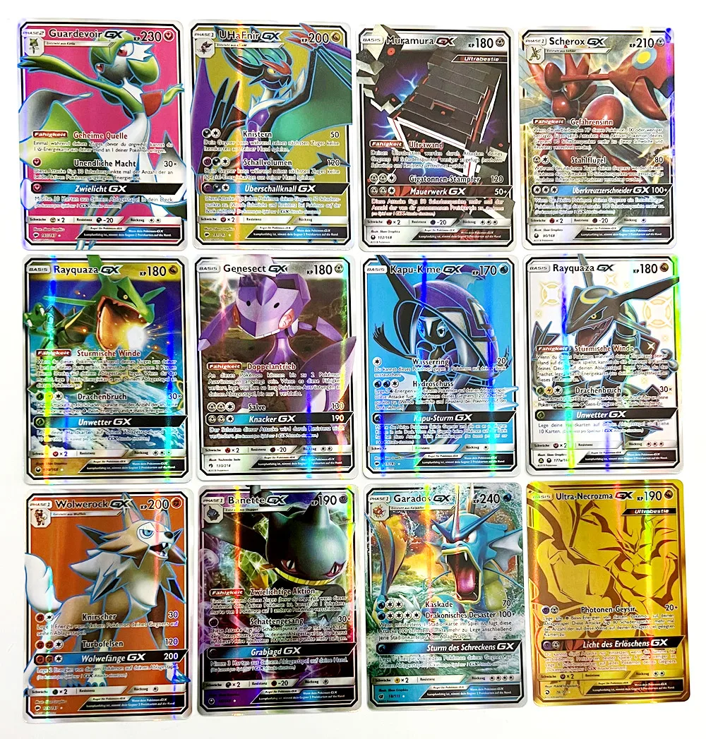 20Pcs Pokemon Cards German Spanish French English Vmax GX Color Energy Card Pikachu Rare Collection Battle Trainer Boys Gifts