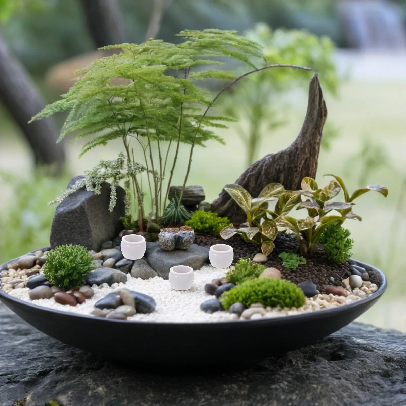 

50Pcs Miniature Flower Pots Realistic Tiny Planters for Dollhouse Miniatures DIY Crafts Micro Landscape Architectural Models